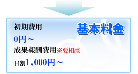 初期費用は0円～やっております。その後、10位以内にランクインした場合のみ成果報酬料金が掛かります。10位以内にランクイン出来なかった場合は一切の料金は頂きません。